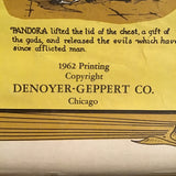 Vintage 1962 Denoyer-Jeppert "Mediterranean Mythology..." Scroll Map