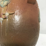 Vintage Roseville Brown Ceramic Fuschia Vase