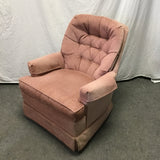 Vintage Pink Upholstered Swivel Rocking Chair