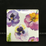 Susan Sitaraman Single Floral Decoupage On White Tile Magnet