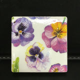 Susan Sitaraman Single Floral Decoupage On White Tile Magnet