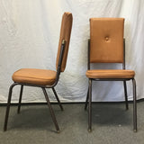 Set of 4 Vintage MCM Atlas Mfg. Brown Vinyl & Metal Dining Chairs