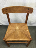 Pair of Vintage Medium-Stained Oak Dining Chairs