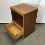 Vintage MC Maple Veneer 2-Tier 1-Drawer Night Stand