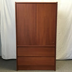 Modern Cherry Veneer 2-Drawer Entertainment Cabinet