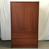 Modern Cherry Veneer 2-Drawer Entertainment Cabinet