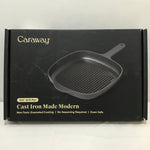New In Box! Caraway Charcoal Grey Enameled Cast Iron 10.5" Square Grill Pan