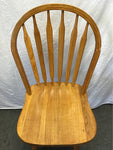 Pair of Modern Solid Oak Swivel Counter Stools