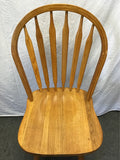 Pair of Modern Solid Oak Swivel Counter Stools