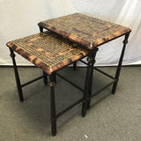 2pc Faux-Tortoise Shell Nesting Tables