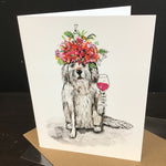 Cruz Illustrations "Luna Loves Wine" Greeting Card