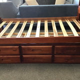 Solid Pine Twin Platform Bed w/ Built In Storage