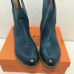 Like New! Miz Mooz "Carlitons" Blue Leather Block-Heel Boots