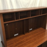 Modern Craftsman Faux-Cherry Laminate Computer Desk & Hutch Set