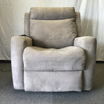 Modern Grey Upholstered Electric Heat/Massage Recliner