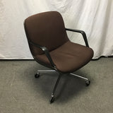 Vintage MCM Steelcase Brown Upholstered Office Chair