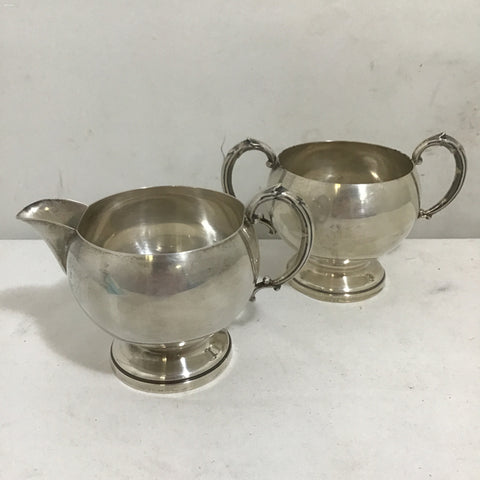 2pc Vintage Sterling Silver Cream & Sugar Set