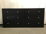 Modern Black Laminate 6-Drawer Dresser