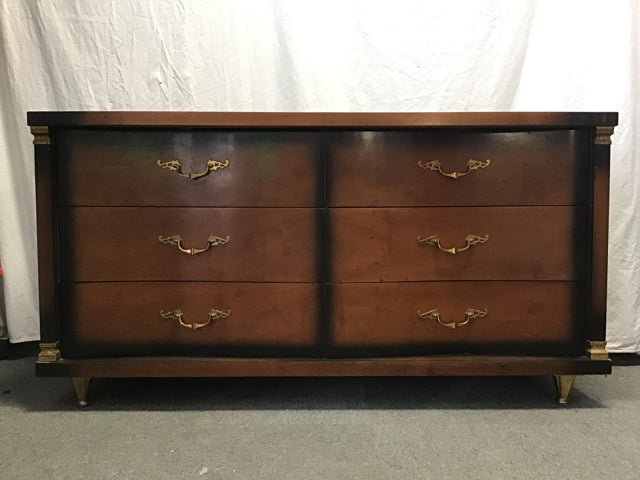 Vintage MCM Bassett Walnut Veneer 6-Drawer Dresser – Mimi's Attic Ithaca