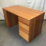 Modern Danish Modern Cherry Veneer 3-Drawer 3-Tier Kneehole Desk