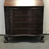 Vintage Federal 4-Drawer Glass-Front Secretary Desk