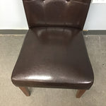 Set of 4 Modern Brown Vinyl Dining Chairs