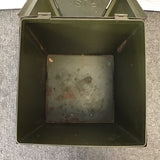 Vintage 1950's MC "Self Closing Solar Receptacle" Green Metal Waste Can