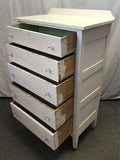 Vintage Craftsman White-Painted Wood 5-Drawer Chest of Drawers