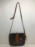 Dooney & Bourke Green Leather Flip Saddle Crossbody Bag