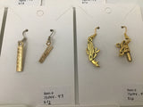Rustic Petal Gold Metal Mixed Tools Earrings