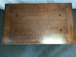 Modern Mission Oak Veneer & Solid Tropical Wood 2-Tier Coffee Table
