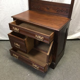 Vintage Solid Black Walnut 3-Drawer Washstand