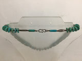 Vintage Sterling Silver & Turquoise Beaded Necklace