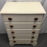 Vintage Lea Line Leads Off-White 5-Drawer Chest of Drawers
