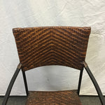 Modern Wrought Iron & Rattan Accent Chair