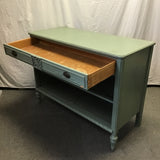 Vintage Upcycled Dresser Blue-Painted 3-Tier 1-Drawer Side Table