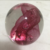 Signed Robert Held Pink Ribbon Swirl Paperweight