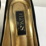 1980's Flings Black Velvet Pumps, Size 8