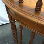 Vintage Oak Veneer Bow-Front Desk