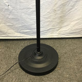 Contemporary Black Metal Torchier & Reading Light Floor Lamp