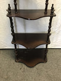 Vintage Oak Veneer & Spindle 4-Tier Shelf