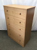Modern Faux-Cherry Laminate 5-Drawer Chest of Drawers