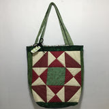 Adriana Cárdenas B. Handmade "UFO Rojo y Verde" Quilted Bag
