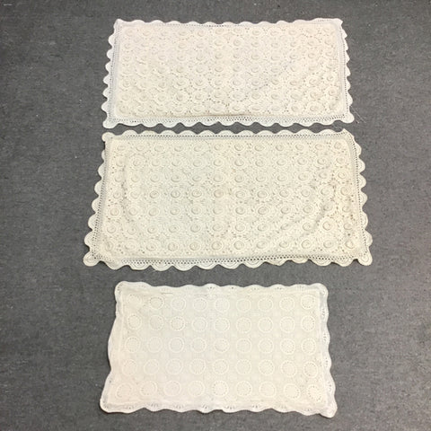Set of 3 Vintage L. Kee Co. Lace Pillow Shams