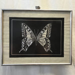 Framed Original Silver & Black Butterfly Art