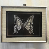 Framed Original Silver & Black Butterfly Art
