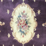 Vintage Purple & Off-White Floral 5x8 Area Rug