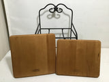 Vintage Longaberger Solid Maple & Grey Metal 2-Tier Shelf
