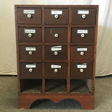 Vintage Solid Cedar Apothecary's Box of Drawers