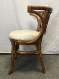 Vintage Boho Medium-Stained Rattan Dining Chair
